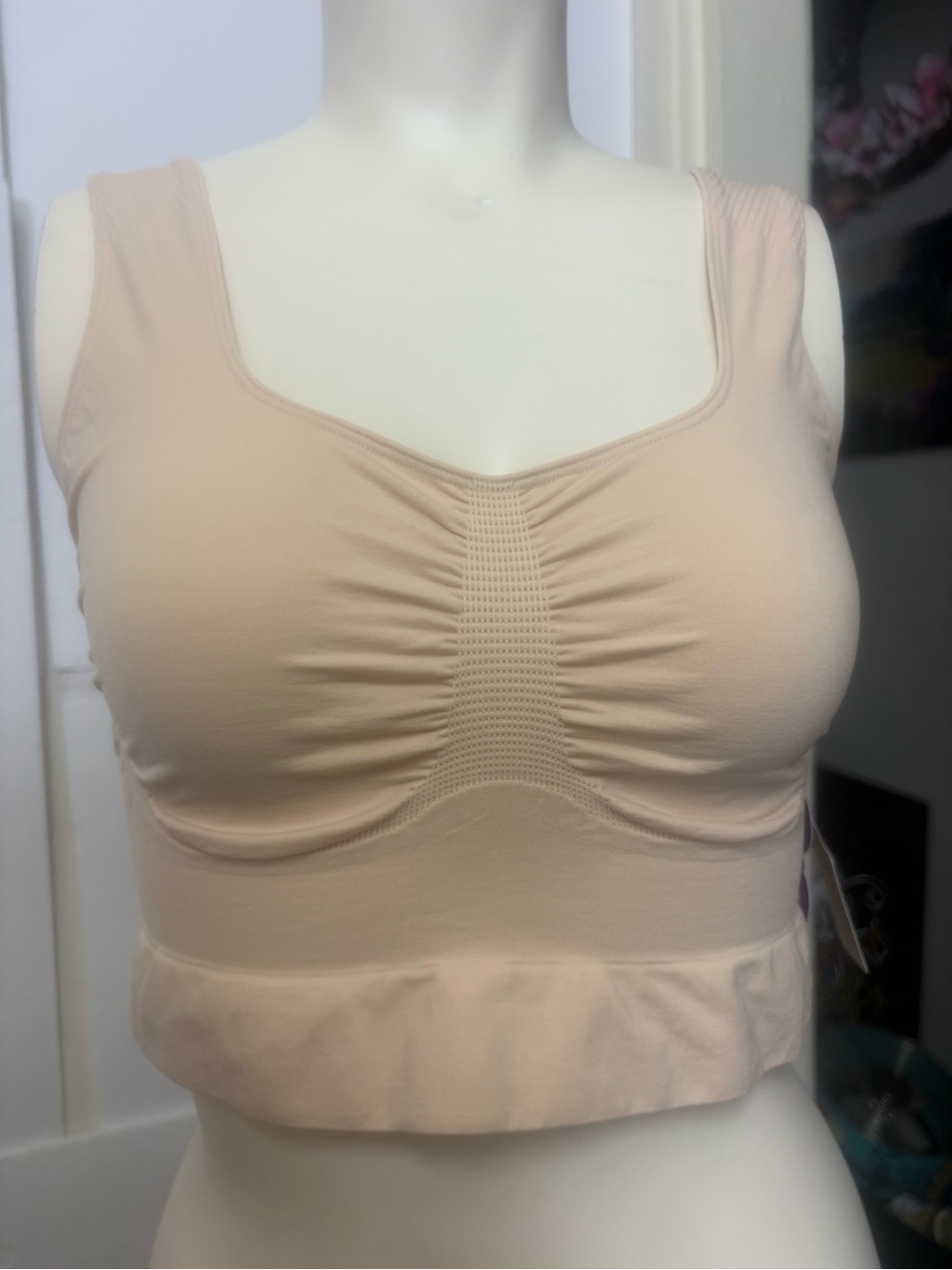 Yitty Beige Seamless Scoop Neck Bra / Crop Top Size 3X/4X